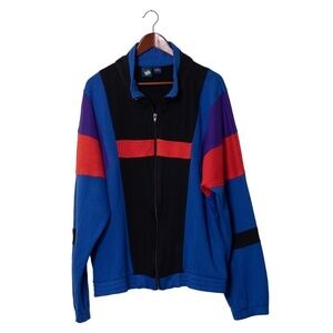First Run Vintage Sweatshirt Zip Up Running Jacket Multicolor Men's XL 90s